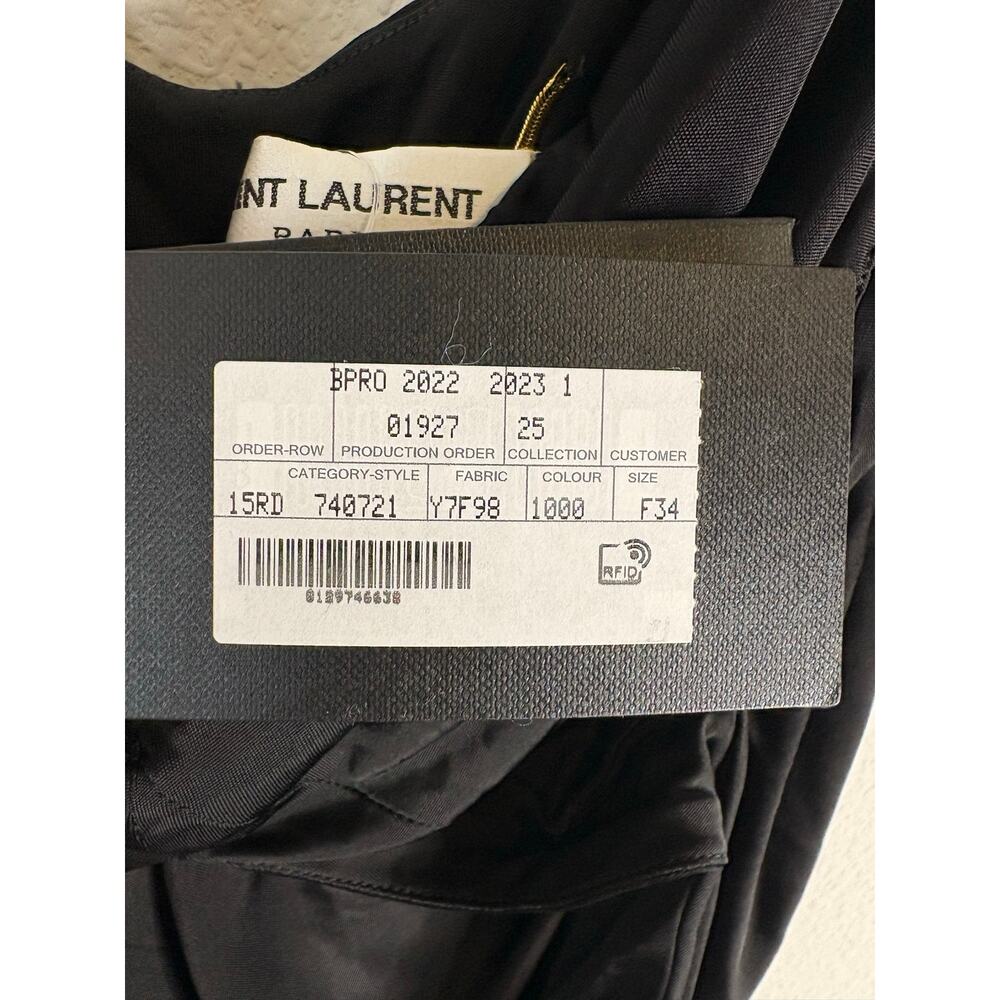 Saint Laurent Hooded Dress Halter Maxi Evening Formal Statement Party Runway Sz0 - Picture 10 of 12